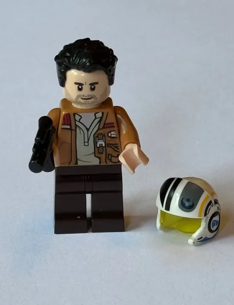 LEGO Star Wars Poe Dameron Minifigure Medium Nougat Jacket sw0737 Helmet