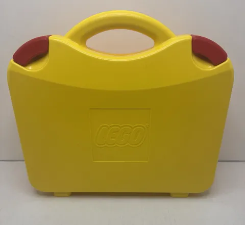 Lego Yellow Hard Plastic Carrying Travel Case Storage Box w/ Handle Snap Closure