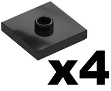 Lego Part 87580 Black PLATES 2 x 2 Modified with 1 Center Jumper Stud Qty 4 BK1