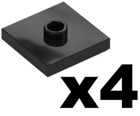 Lego Part 87580 Black PLATES 2 x 2 Modified with 1 Center Jumper Stud Qty 4 BK1