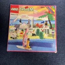 LEGO Town Paradisa 6411 Sand Dollar Cafe 100% Complete W/Box, Book, & Poster