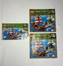 LEGO Minecraft Instruction Manuals Only Set 21152 Pirate Ship Adventure #1-3