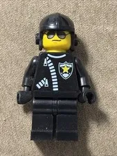 Lego Classic Town Cop041 Police Minifigure Zipper with Sheriff Star Cop Officer