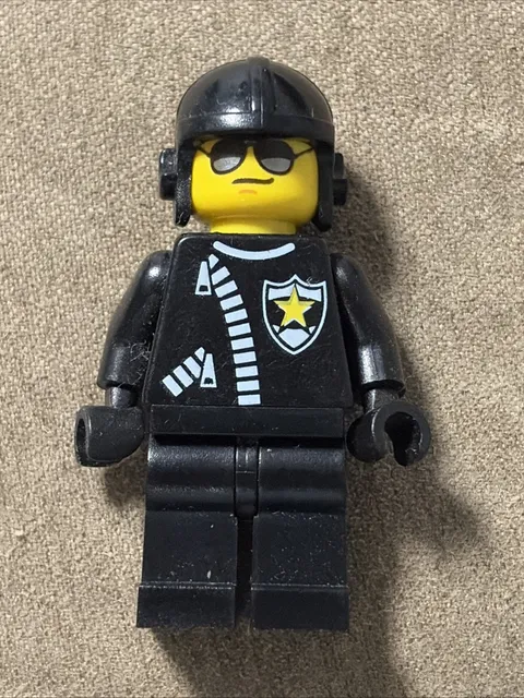 Lego Classic Town Cop041 Police Minifigure Zipper with Sheriff Star Cop Officer