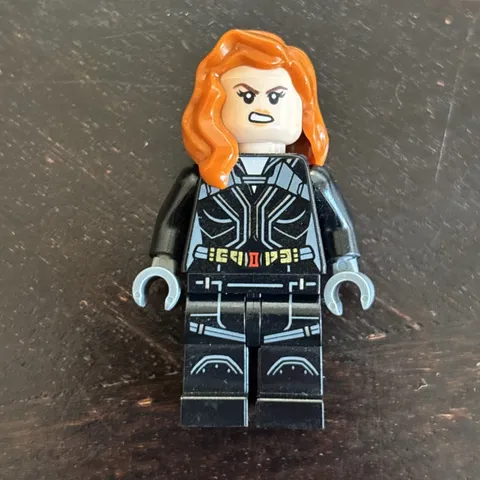 Lego Black Widow #sh0629 Black Jumpsuit, Dark Orange Hair, Printed Legs