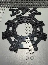 LEGO Parts - Black Wedge, Plate A-Shape 2 Rows of 4 Studs - No 15706 - QTY 11