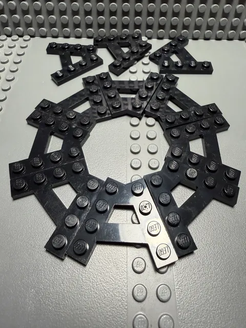 LEGO Parts - Black Wedge, Plate A-Shape 2 Rows of 4 Studs - No 15706 - QTY 11