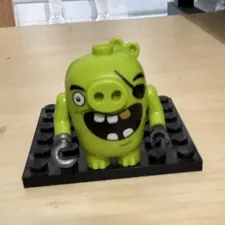 LEGO Angry Birds Green pirate Pig Minifigure no hat