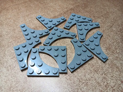 LEGO BULK LOT 10 LIGHT BLUISH GRAY  MODIFIED PLATE CURVED 4X4 CUTOUT #35044
