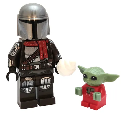 Lego Christmas Mandalorian Minifigures Din Djarin & Grogu Holiday Sweater Figs