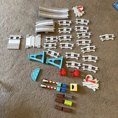 Lego Duplo Train Tracks Piece Lot Switches, Curves, Straights, rare Bridge 46 pc