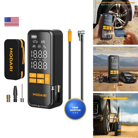 Modari Tire Inflator Portable Air Compressor - 4X Faster 160 Psi Portable Air
