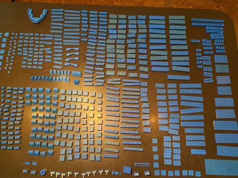 Vintage 70`s 80`s Lego Blue Bricks, Plates, Etc From Space, City Technic Etc.