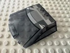 LEGO Windscreen 6x6x1 1/3 w Black and Dark Bluish Gray Window 65633pb15