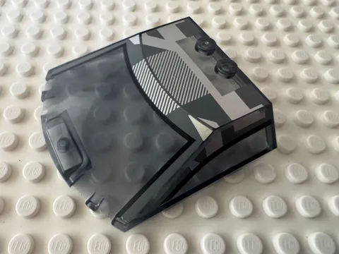 LEGO Windscreen 6x6x1 1/3 w Black and Dark Bluish Gray Window 65633pb15
