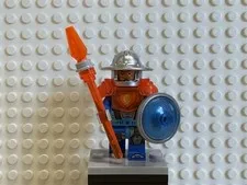 LEGO Minifigure - Orange Armor, Spear, Blue Shield & Silver Helmet