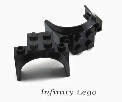 2 LEGO Black Vehicle Mudguard 2x4 Wheel Arch Potter Bus (18974 75957) - 2 Pieces