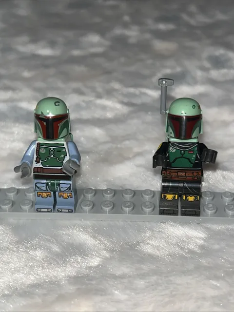 Lot Of 2 LEGO Star Wars Boba Fett Minifigure Balaclava Head sw0431 And Sw1158