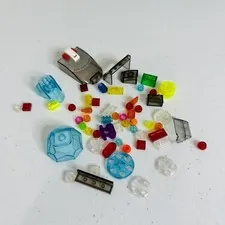 Vintage 1980's Lego Brick Lot Clear Colorful Building Block Pieces As Pictured