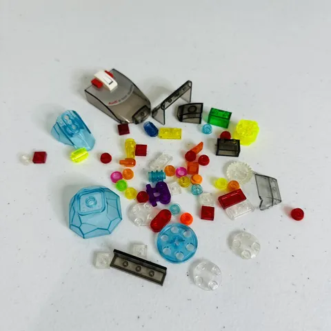 Vintage 1980's Lego Brick Lot Clear Colorful Building Block Pieces As Pictured