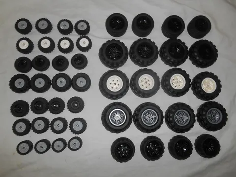LEGO Technic Wheels Tires Rims 12 Matching Sets 96pcs Lot Bulk Nice!
