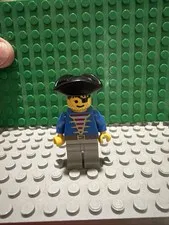 LEGO Pirate pi005 Minifigure Blue Jacket Light Gray Legs Vintage READ