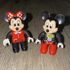 Lego Duplo Figure Disney Mickey Mouse & Minnie Mouse Figurines Lot of 2 Toys