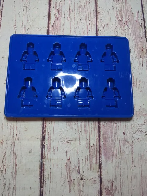 Lego Mini Figure Silicone Mold Tray Blue Chocolate Candy Ice Cubes Small