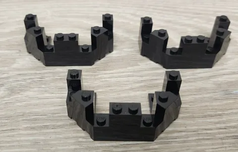 Lego 6066 Black Castle Turret Top 4 x 8 x 2 1/3 Chateau Fortress Part Lot Of 3