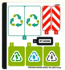 LEGO STICKER SHEET 60386 RECYCLING TRUCK New from set