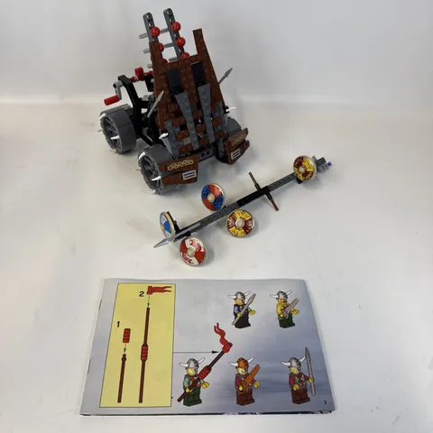 LEGO Army of Vikings w/ Heavy Artillery Wagon 7020 Incomplete. Manual No Figures