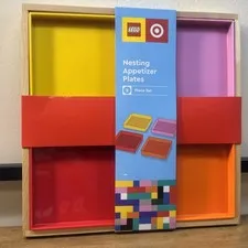 LEGO - 5pc Nested Square Tray Set Yellow/Pink/Orange/Red - LEGO® Collection