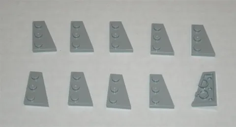 LEGO NEW 2x3 Light Bluish Grey Wing Right (10x) 4211791 Brick 43722