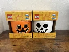 LEGO Halloween Jack O’ Lantern  Pumpkin & Skeleton Storage Heads Small 2-Pack 