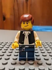 LEGO Star Wars Han Solo Minifigure Black Vest Blue Legs