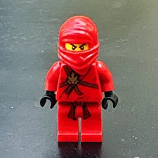 LEGO Red Ninja Minifigure Plastic Figure with Hood/Mask and Black Hands