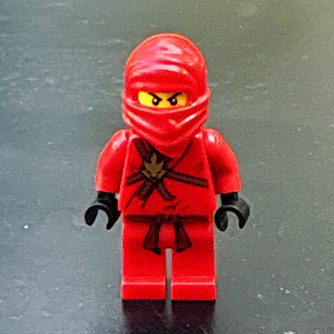 LEGO Red Ninja Minifigure Plastic Figure with Hood/Mask and Black Hands