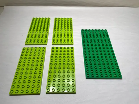 Lego Duplo Lot of 4 6x12 dot Baseplates + 1 8x16 Dark Green