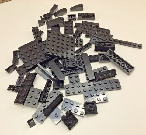 Mixed Lot of 65 LEGO Panels Black Variety Building Pieces Loose Parts