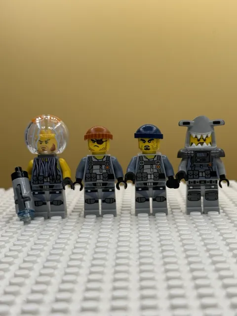 USED THE LEGO NINJAGO MOVIE LOT 4X HAMMER HEAD, JELLY, SHARK ARMY GUNNER & THUG 