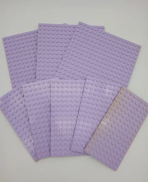 Lot of 8 LEGOS Lavender (5) 16 x 8, 5 x 2.5" & (3) 16 x 16,  5 x 5" Base Plates