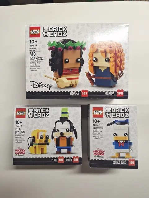 Disney Lego Brick Headz Lot Moana Goofy Donald 40378 40377 40621 New 