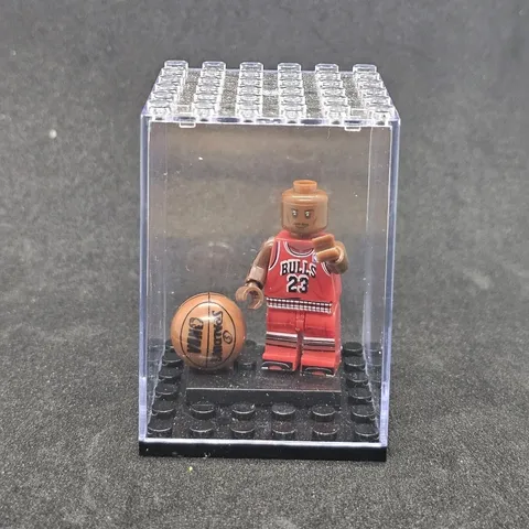 NBA Basketball Figure Toy Collectible Michael Jordan #23 Bulls Acrylic Box Lego