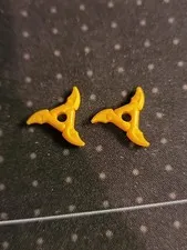 LEGO Pearl Gold Minifigure Throwing Star Shuriken Ninjago Minifig Toy Weapon x2