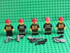Lot of town city fireman firemen LEGO minifigs firefighter fire fighter tool T33