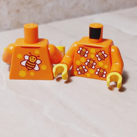 New LEGO BAM Torso Bee Bumblebee Costume Orange Yellow 6 Bees Front Back Printed