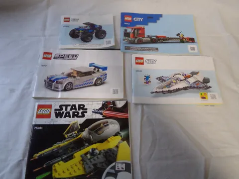 LEGO Instruction Manual Lot 5 Books Star Wars City Speed Champions No Pieces