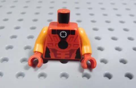 LEGO Red Printed Torso w/ Orange Arms Minifig AY