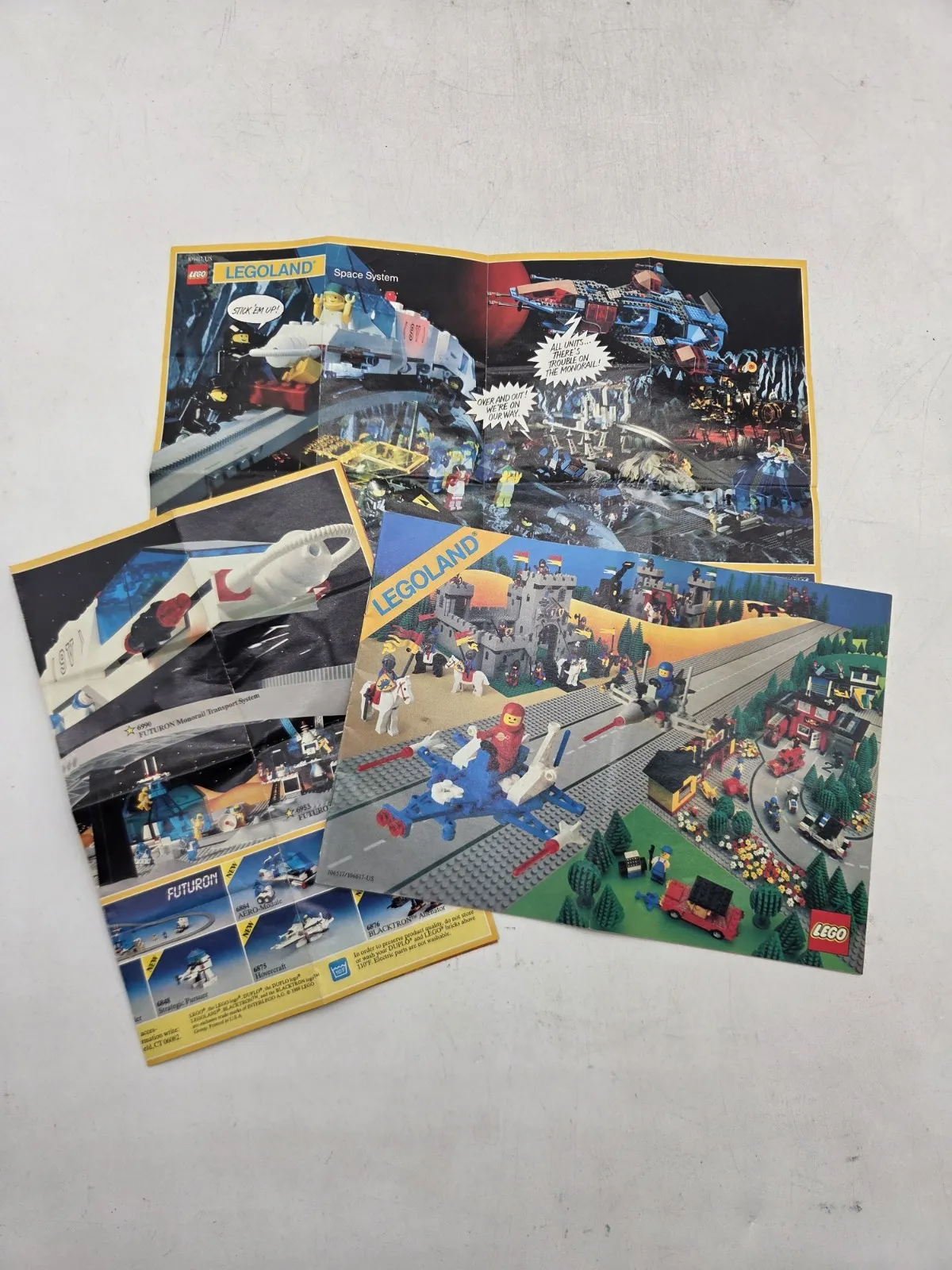 Lot Of 3 Vintage LEGO Promotional Brochures 1980s Space Town Castle