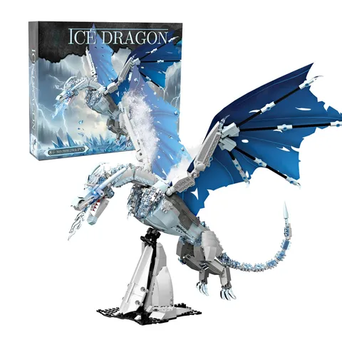 Ideas Ice Dragon Toy Clamp Blocks Building Blocks, Compatible with MOC Magic...